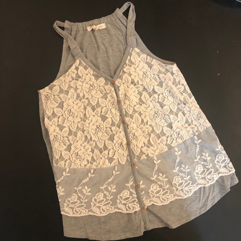 Lace Design Tank Top Blouse